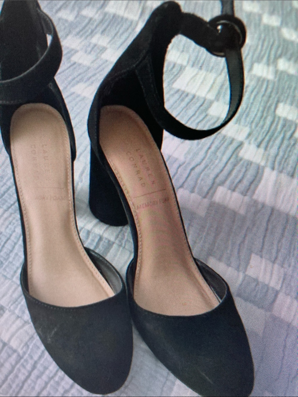 Women's Black Ankle-Strap Block Heels - Elegant Evening Pump